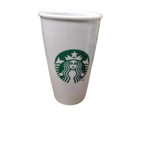 Starbucks Checklist 12 oz porcelain coffee cup Travel Mug Tumbler 2011 NO LID